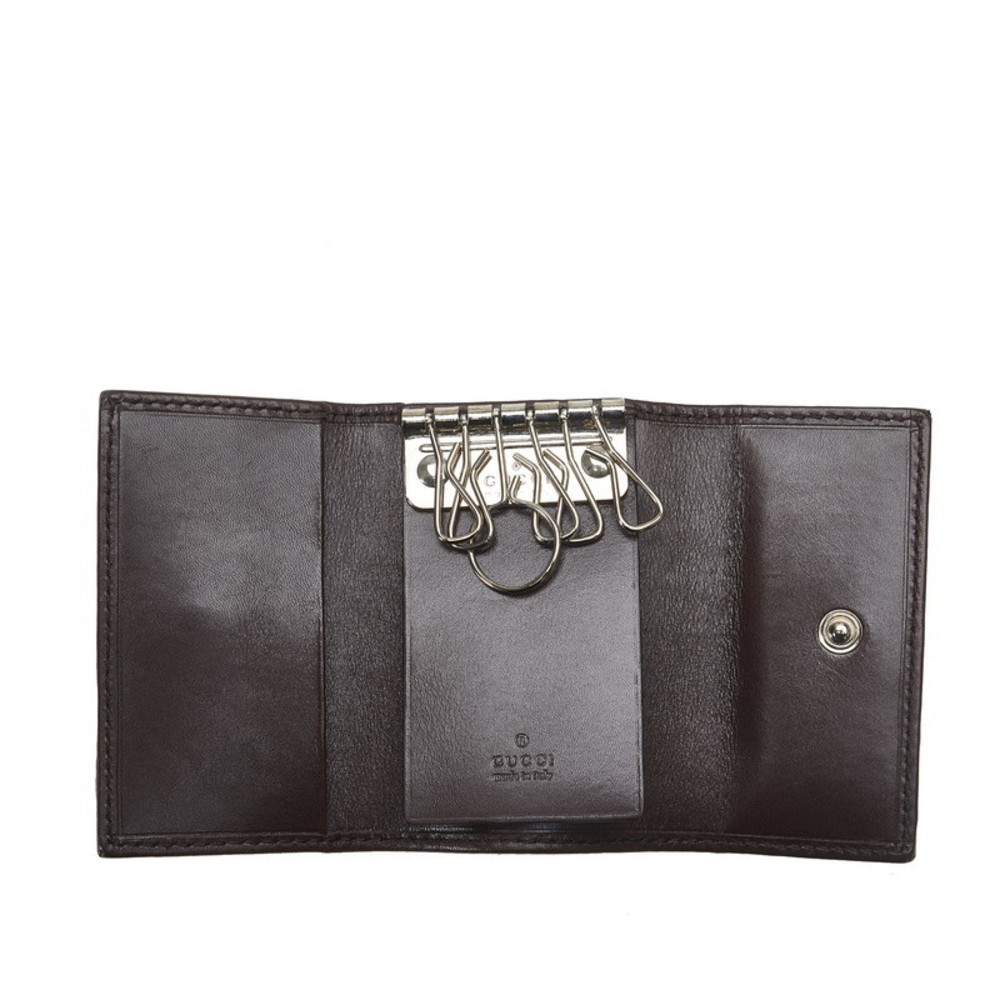 Gucci Gg Canvas Interlocking G Key Case Beige Bro… - image 5